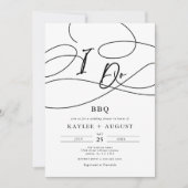 Fancy Script "Ik Doe" BBQ Koppels Trouwdouche Kaart (Voorkant)