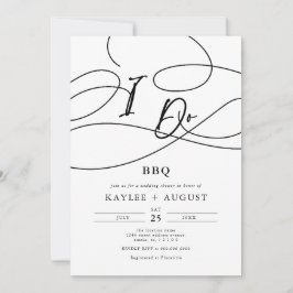 Fancy Script "Ik Doe" BBQ Koppels Trouwdouche Kaart