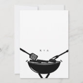 Fancy Script "Ik Doe" BBQ Koppels Trouwdouche Kaart (Achterkant)