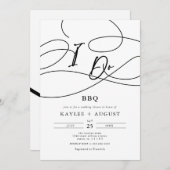 Fancy Script "Ik Doe" BBQ Koppels Trouwdouche Kaart (Voorkant / Achterkant)