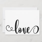 Fancy Script Letters Zwart & Wit Sla de datum op Save The Date (Achterkant)