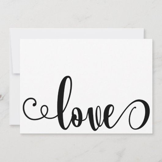 Fancy Script Letters Zwart & Wit Sla de datum op Save The Date (Achterkant)