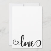 Fancy Script Letters Zwart & Wit Trouwen Kaart (Achterkant)