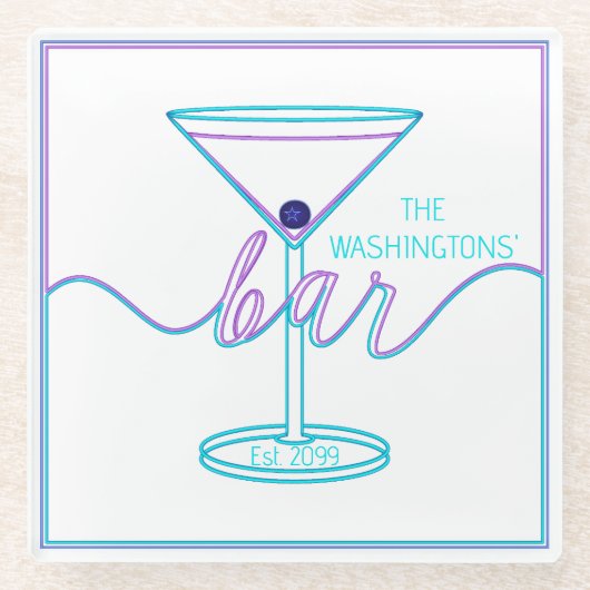 Fancy Script Leuke Kleuren Leuke Bar Glazen Onderzetter (Voorkant)
