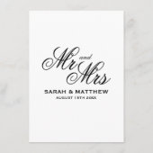 Fancy script Mr & Mrs logo bruiloft menu sjabloon (Achterkant)