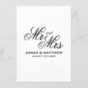 Fancy script Mr & Mrs logo bruiloft menu sjabloon