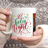 Fancy Script "O Holy Night" Kerstfoto Koffiemok