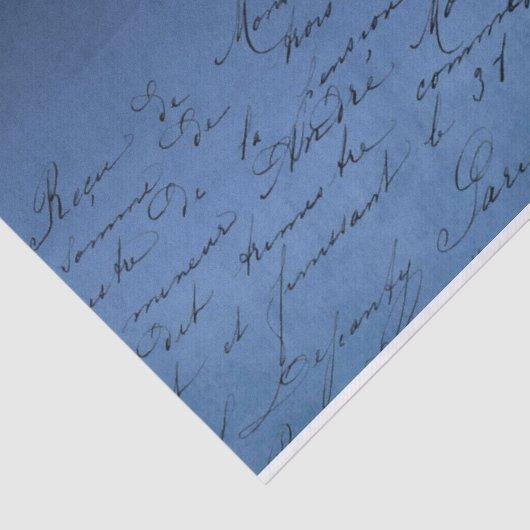 Fancy  Script op een blauwe achtergrond Tissuepapier (Detail)
