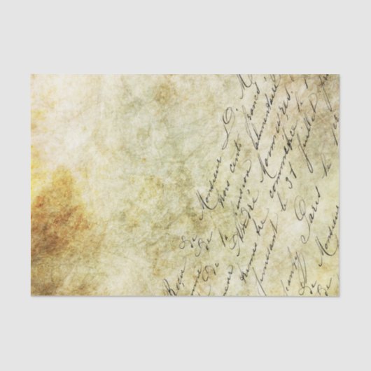 Fancy  script op oude perkamentstijl tissuepapier (Voorkant)