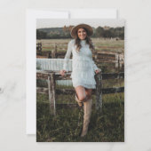 Fancy Script Paarse Afstudeerfeest Kaart (Achterkant)