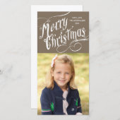 Fancy Script Prettig Kerstfeest Feestdagenkaart (Voorkant / Achterkant)