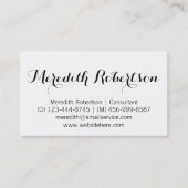 Fancy Script Professionele witte Visitekaartjes (Voorkant)