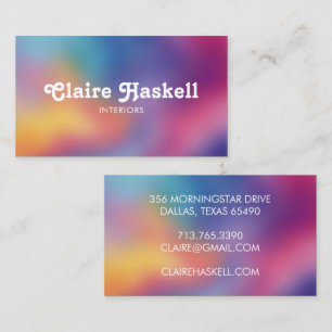 Fancy Script Regenboog Vervaging Chic Elegant Kleu Visitekaartje