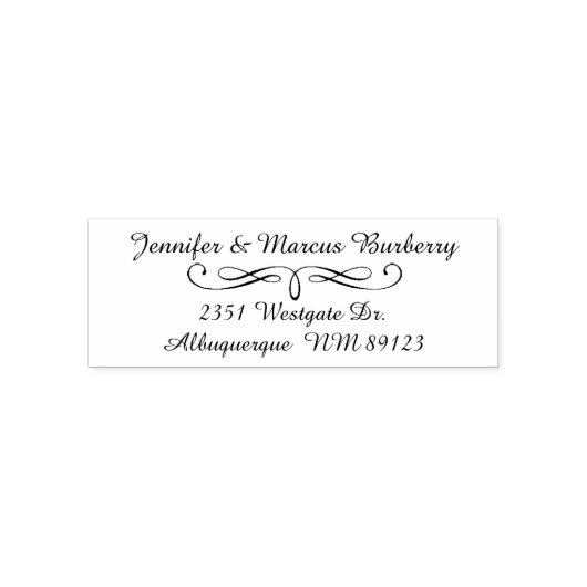 Fancy script retour adres zelf inkt stempel (Design)