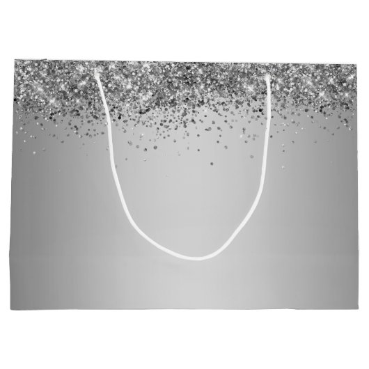 Fancy script roze glitter Happy 16th Birthday Groot Cadeauzakje (Achterkant)