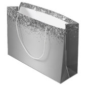 Fancy script roze glitter Happy 16th Birthday Groot Cadeauzakje (Achterkant Gekanteld)