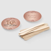 Fancy script roze glitter Happy 16th Birthday Handwaaier (Niet-gemonteerd)