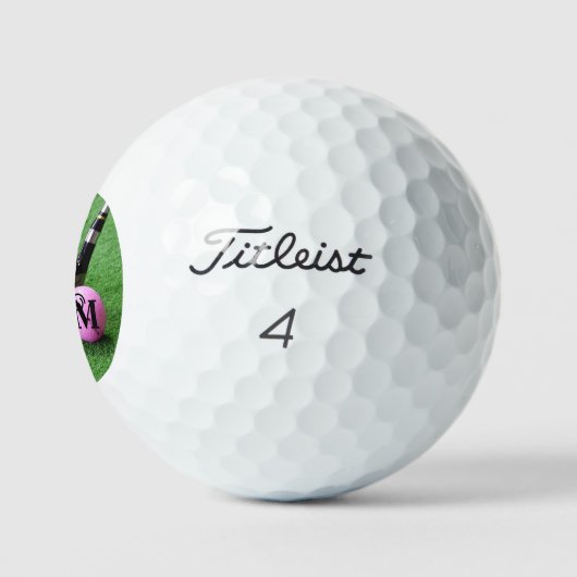 Fancy Script Roze Golfbal Gepersonaliseerde Monogr Golfballen (Logo)