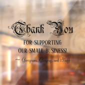 Fancy Script Small Business Support "Hartelijk dan Raamsticker (Vel 2)