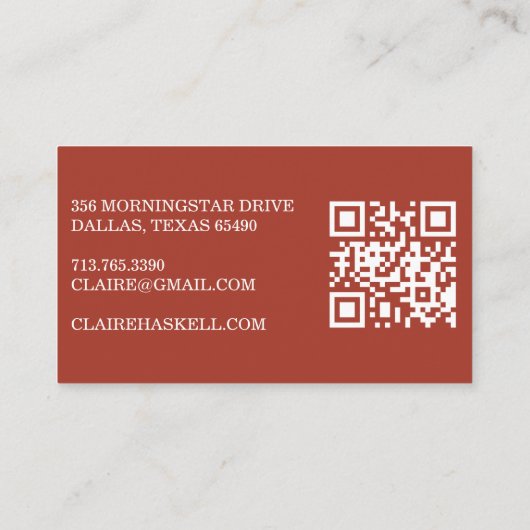 Fancy Script True Autumn Minimalistische moderne Q Visitekaartje (Achterkant)