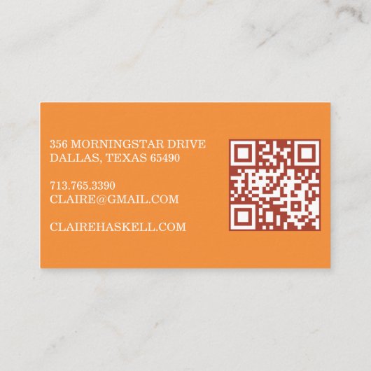 Fancy Script True Autumn Minimalistische moderne Q Visitekaartje (Achterkant)