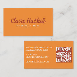 Fancy Script True Autumn Minimalistische moderne Q Visitekaartje