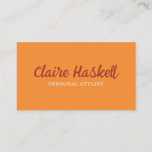 Fancy Script True Autumn Minimalistische moderne Q Visitekaartje (Voorkant)