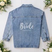 Fancy Script Typografie | Bride Gepersonaliseerd  Denim Jacket