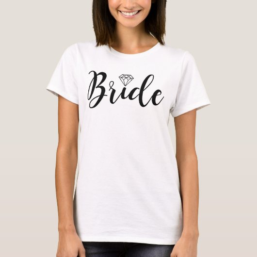 Fancy Script Typografie | Bride T-shirt (Voorkant)