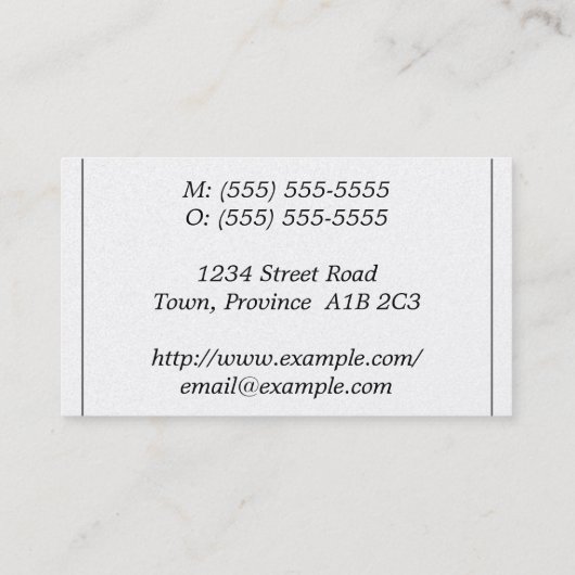 Fancy, script, uitvoerend Visitekaartje (Achterkant)