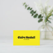 Fancy Script Vet Bruin Geel Chic Minimaal Visitekaartje (Staand voorkant)
