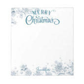 Fancy script voor fijne kerst, sneeuwnaam notitieblok (Voorkant)