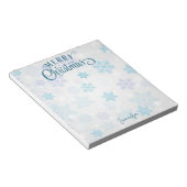 Fancy script voor fijne kerst, sneeuwnaam notitieblok (Schuin)