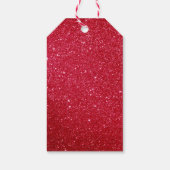 Fancy script voor prettige kerst, rood glitter cadeaulabel (Achterkant)
