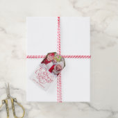 Fancy script voor prettige kerst, rood glitter cadeaulabel (Met Touw)