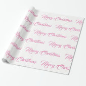 Fancy script voor witte en roze kerst cadeaupapier (Uitgerold)
