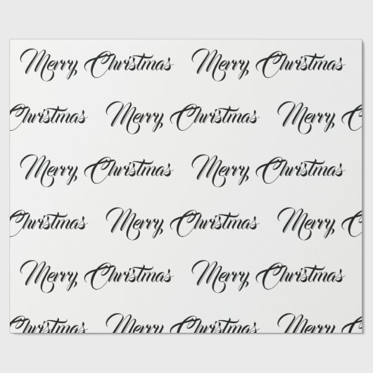 Fancy script voor witte en zwarte kerst cadeaupapier (Vlak)