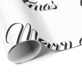 Fancy script voor witte en zwarte kerst cadeaupapier (Rol Hoek)