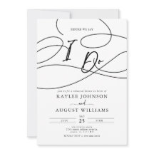 Fancy script voordat we zeggen "ik doe" repetitie 