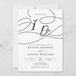 Fancy script voordat we zeggen "ik doe" repetitie  kaart