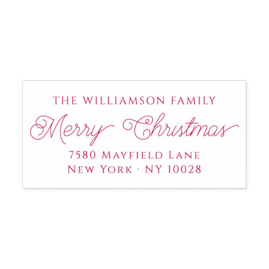 Fancy script | Vrolijk kerstfeest | Retouradres Zelfinktende Stempel (Design)