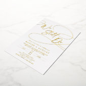 Fancy Script "We Still Do" Huwelijksbelofte Vernie Folie Uitnodiging (Gedraaid)