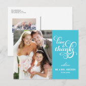 Fancy Script Wedding Hartelijk dank Briefkaart |Tu (Voorkant / Achterkant)