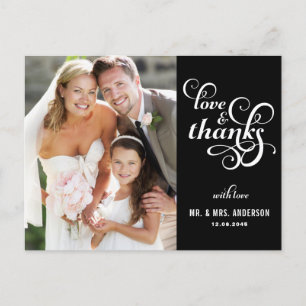 Fancy Script Wedding Hartelijk dank Briefkaart Z