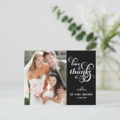 Fancy Script Wedding Hartelijk dank Briefkaart | Z (Staand voorkant)