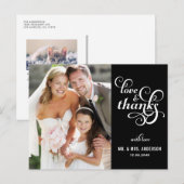 Fancy Script Wedding Hartelijk dank Briefkaart | Z (Voorkant / Achterkant)