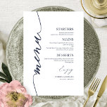 Fancy Script Wedding Menu Card voor Bord<br><div class="desc">Een simpele kaart voor het huwelijkskalligrafie. Ik bied een gratis aanpassingsservice aan. Als je vragen hebt of speciale verzoeken hebt,  kun je contact met mij opnemen.</div>