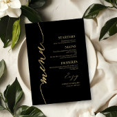 Fancy Script Wedding Menu Card voor Bord