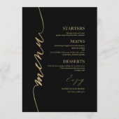 Fancy Script Wedding Menu Card voor Bord (Voorkant)