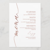 Fancy Script Wedding Menu Card voor Bord (Voorkant)